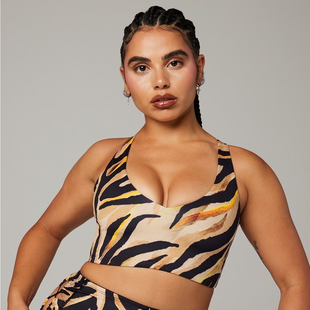 Savage X Fenty Wildcat Animal Print Strappy-Back Sports Tank Trendy 1X